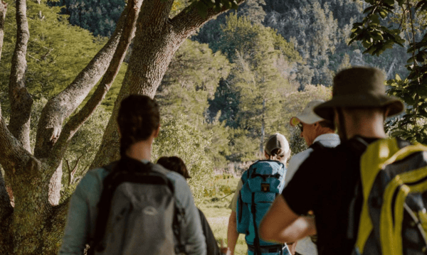 Easter family fun with a group outdoors on the green mountain trail